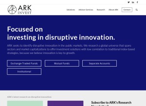 How ark-invest.com looks like on a tablet such as an iPad.