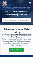 How arkansaslicenseplate.com looks like on a mobile device such as an iPhone.