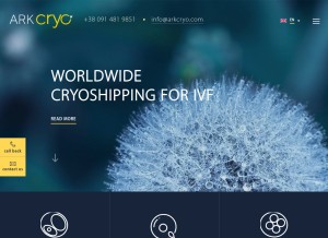 How arkcryo.com looks like on a tablet such as an iPad.