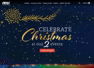 How arkencounter.com looks like on a tablet such as an iPad.