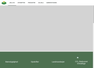How arla.dk looks like on a tablet such as an iPad.