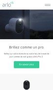 How arlo.com looks like on a mobile device such as an iPhone.
