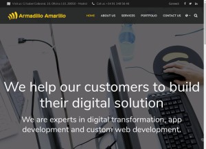 How armadilloamarillo.com looks like on a tablet such as an iPad.