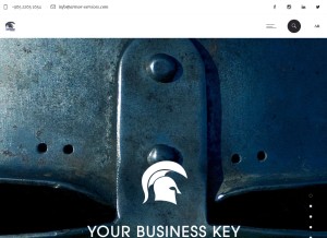 How armor-services.com looks like on a tablet such as an iPad.