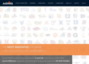 How armssoftware.com looks like on a tablet such as an iPad.
