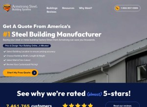 How armstrongsteel.com looks like on a tablet such as an iPad.