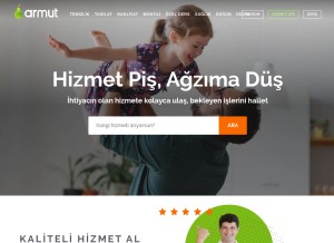 How armut.com looks like on a tablet such as an iPad.