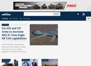 How army-technology.com looks like on a tablet such as an iPad.