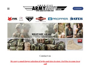 How armynavynow.com looks like on a tablet such as an iPad.