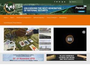 How armyrecognition.com looks like on a tablet such as an iPad.