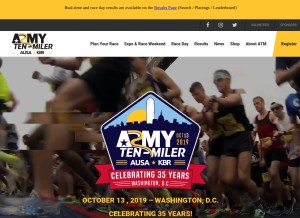 How armytenmiler.com looks like on a tablet such as an iPad.