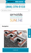 How arnoldsofficefurniture.com looks like on a mobile device such as an iPhone.