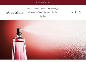 How aromadonna.net looks like on a tablet such as an iPad.