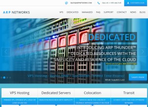 How arpnetworks.com looks like on a tablet such as an iPad.