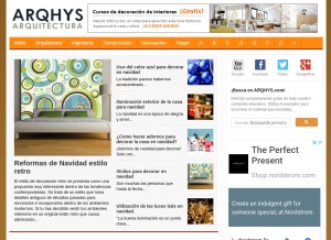 How arqhys.com looks like on a tablet such as an iPad.