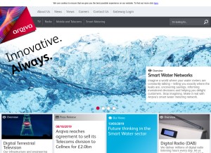 How arqiva.com looks like on a tablet such as an iPad.