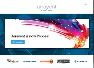 How arrayent.com looks like on a tablet such as an iPad.
