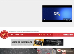 How arrowheadpride.com looks like on a tablet such as an iPad.