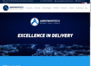 How arrowhitech.com looks like on a tablet such as an iPad.