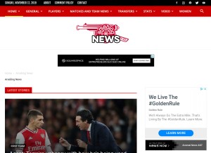 How arseblog.news looks like on a tablet such as an iPad.