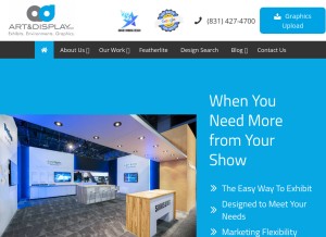 How artanddisplay.com looks like on a tablet such as an iPad.