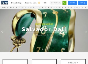 How artbrokerage.com looks like on a tablet such as an iPad.