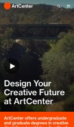 How artcenter.edu looks like on a mobile device such as an iPhone.