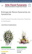 How artefloralfunerario.com looks like on a mobile device such as an iPhone.