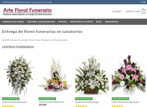 How artefloralfunerario.com looks like on a tablet such as an iPad.