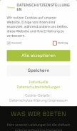 How artegic.net looks like on a mobile device such as an iPhone.