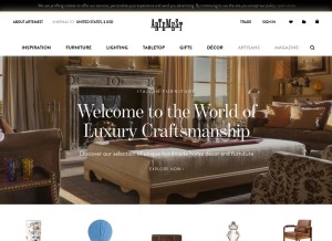 How artemest.com looks like on a tablet such as an iPad.