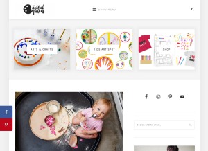 How artfulparent.com looks like on a tablet such as an iPad.