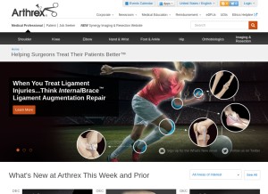 How arthrex.io looks like on a tablet such as an iPad.