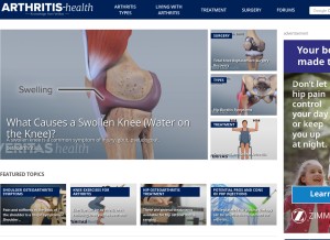 How arthritis-health.com looks like on a tablet such as an iPad.