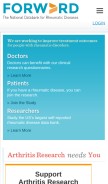 How arthritis-research.org looks like on a mobile device such as an iPhone.