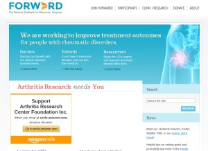 How arthritis-research.org looks like on a tablet such as an iPad.
