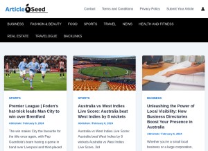 How articleseed.com looks like on a tablet such as an iPad.