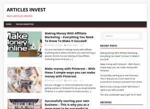 How articlesinvest.com looks like on a tablet such as an iPad.