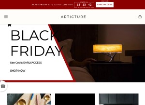 How articture.com looks like on a tablet such as an iPad.