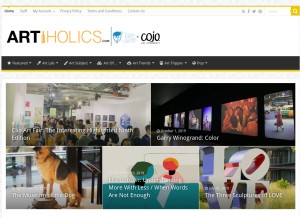 How artiholics.com looks like on a tablet such as an iPad.