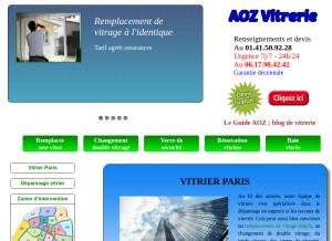 How artisan-vitrier-paris.fr looks like on a tablet such as an iPad.