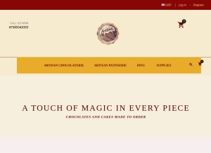 How artisanchocolaterie.com looks like on a tablet such as an iPad.