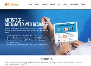 How artisteer.com looks like on a tablet such as an iPad.