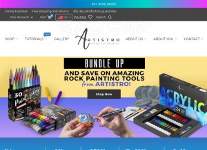 How artistro.com looks like on a tablet such as an iPad.