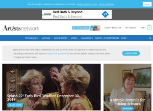 How artistsnetwork.com looks like on a tablet such as an iPad.