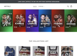 How artrly.com looks like on a tablet such as an iPad.