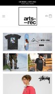 How artsandrecstore.com looks like on a mobile device such as an iPhone.