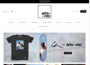 How artsandrecstore.com looks like on a tablet such as an iPad.