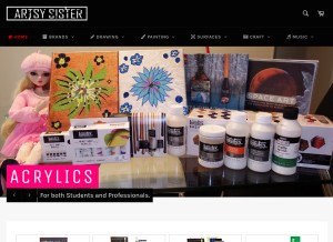 How artsysister.com looks like on a tablet such as an iPad.