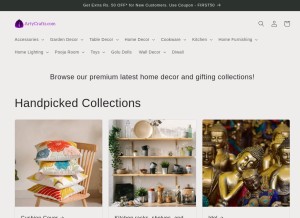 How artycraftz.com looks like on a tablet such as an iPad.